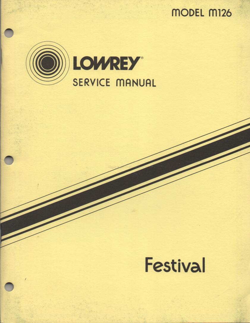 M126 Festival Organ Service Manual