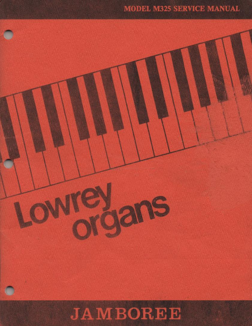 M325 Jamboree Organ Service Manual