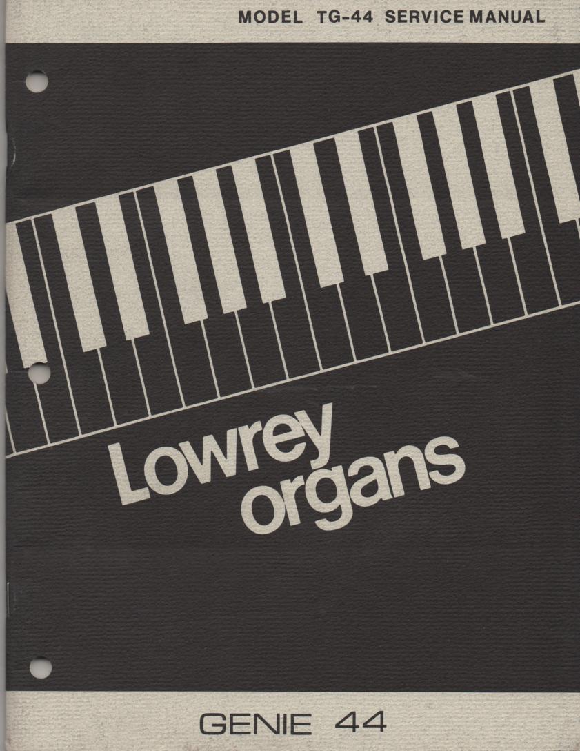 TG44 Genie 44 Organ Service Manual