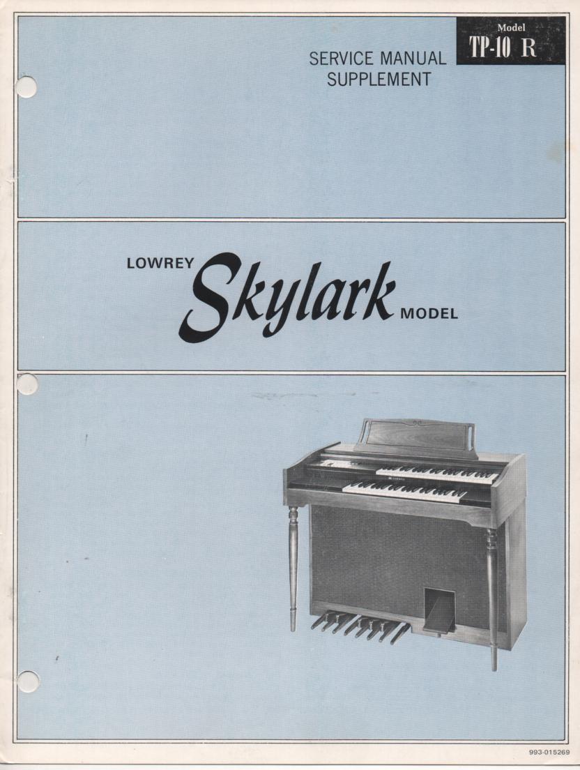 TP10-R Skylark Organ Service Manual