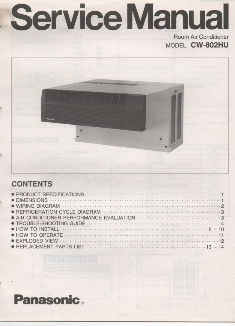 Free Panasonic 0-CW-XC90JH- Air Conditioner Service Manual