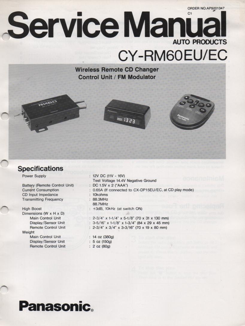 CY-RM60EU CY-RM60EC CD Controller Service Manual 