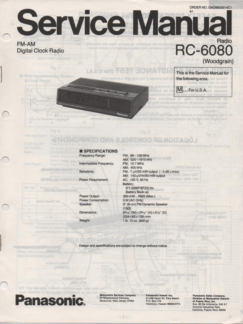 RC-6080M Digital Clock Radio Service Manual