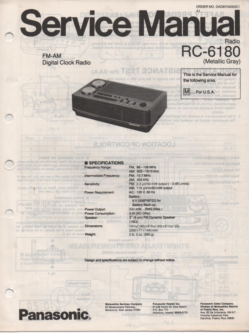 RC-6180M Digital Clock Radio Service Manual