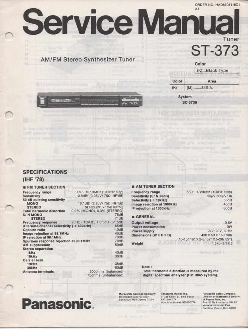 ST-373 Tuner Service Manual