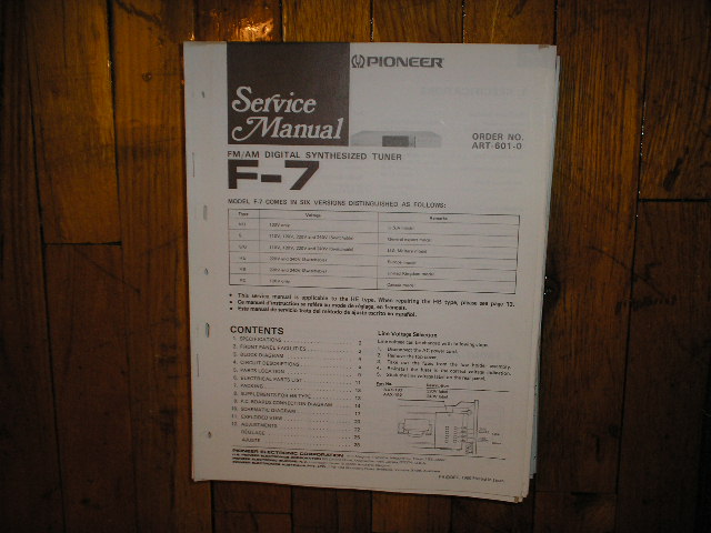F-7 Tuner Service Manual
