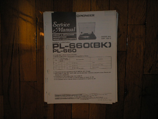 PL-660 PL-660BK Turntable Service Manual