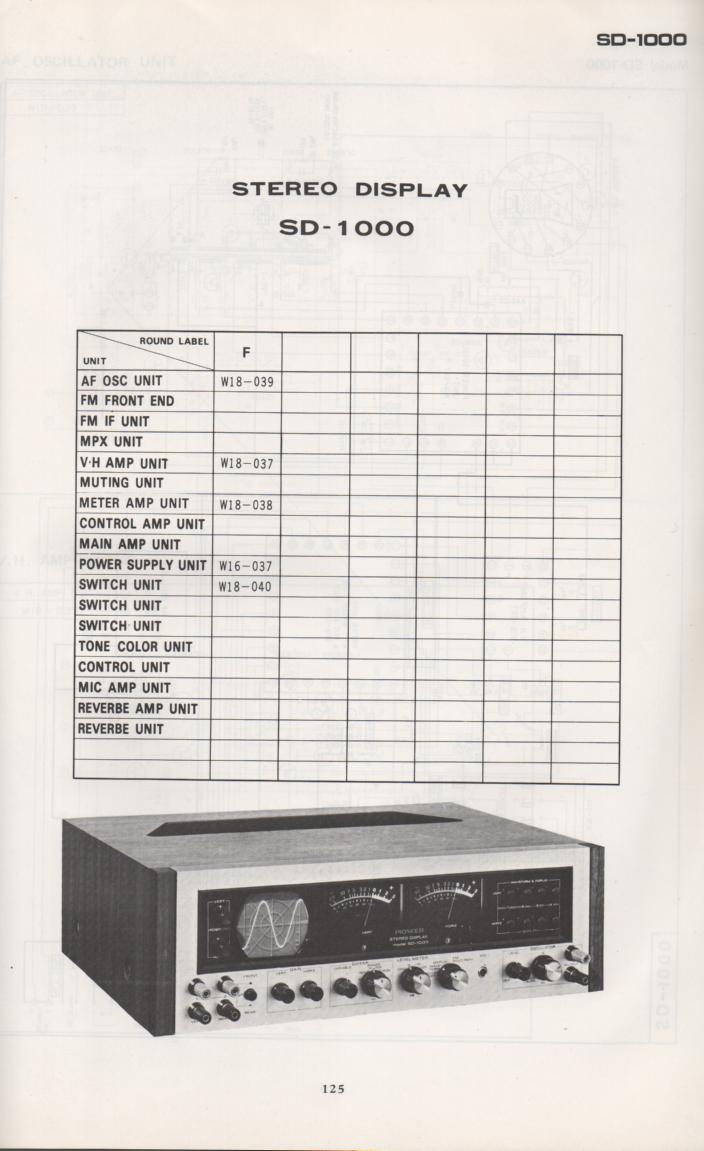 SD-1000 Stereo Display Schematic Manual Only.  It does not contain parts lists, alignments,etc.  Schematics only