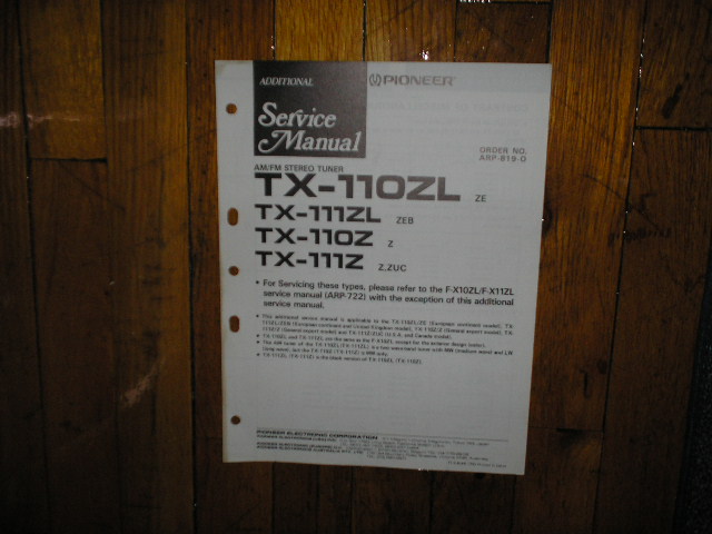 TX-110Z TX-110ZL TX-111Z TX-111ZL Tuner Service Manual