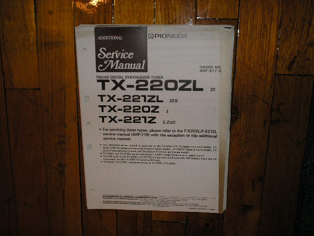 TX-220Z TX-220ZL TX-221Z TX-221ZL Tuner Service Manual