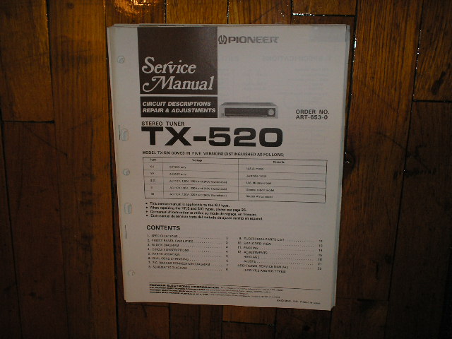 TX-520 Tuner Service Manual