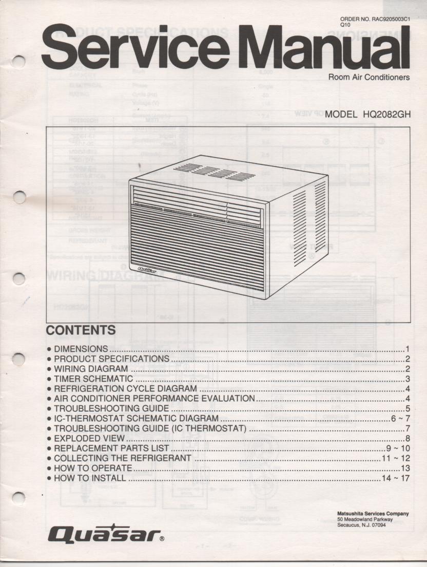 HQ2082GH Air Conditioner Service Manual