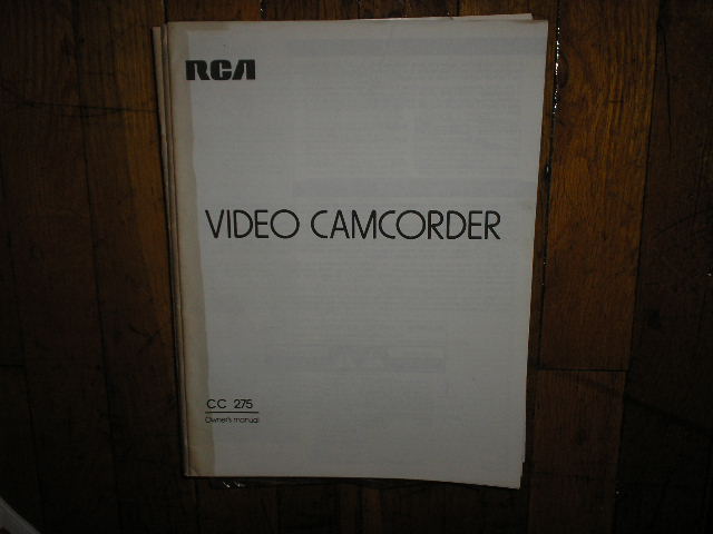 CC275 VHS Camcorder Operating Instruction Manual