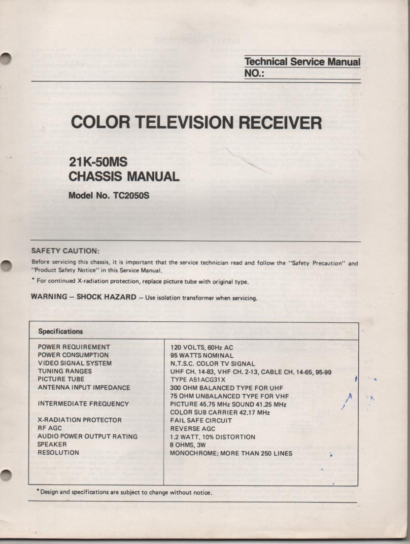 TC2050S Television Service Manual 21K-50MS Chassis Manual