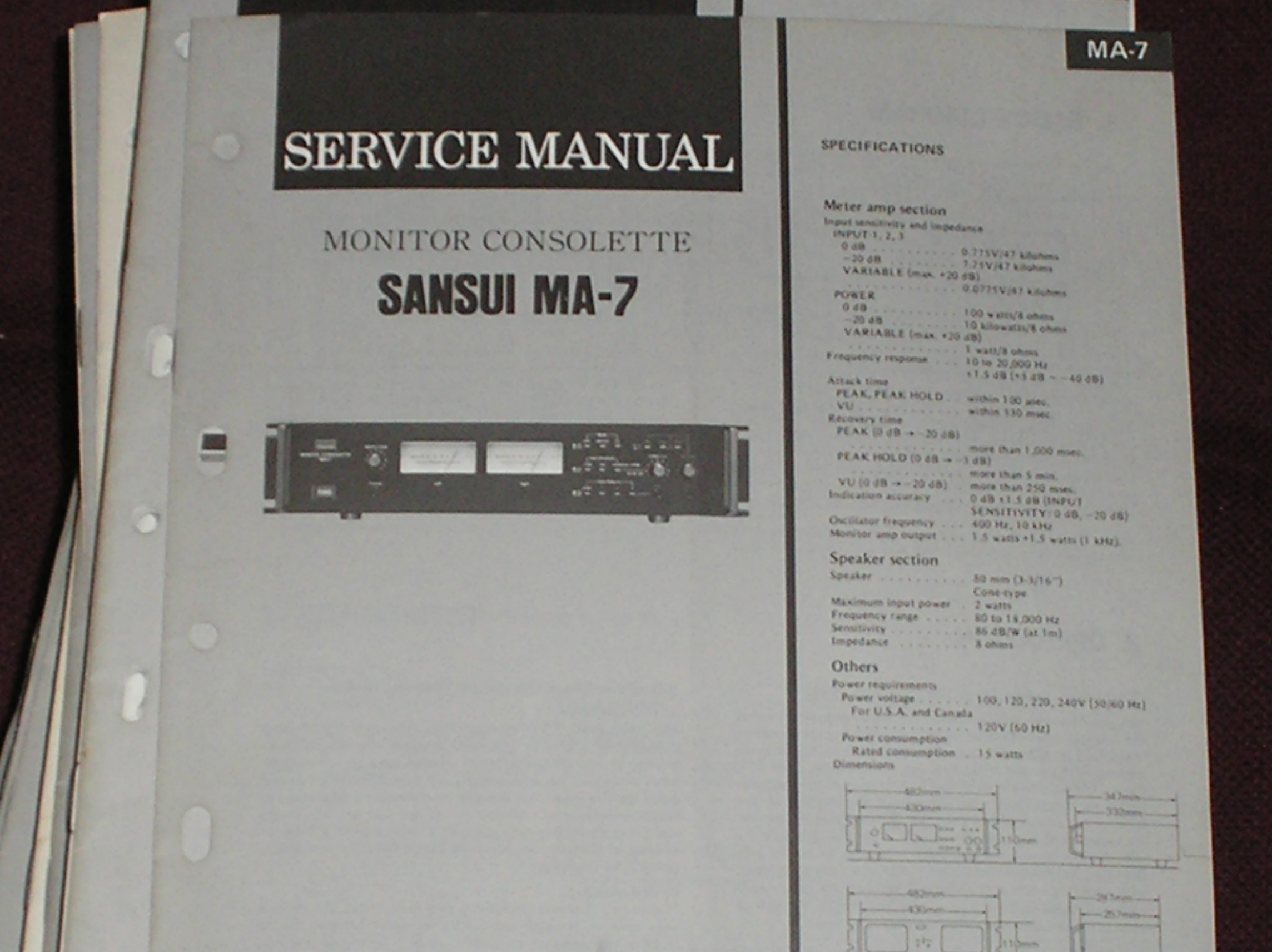 MA-7 Monitor Consolette Service Manual