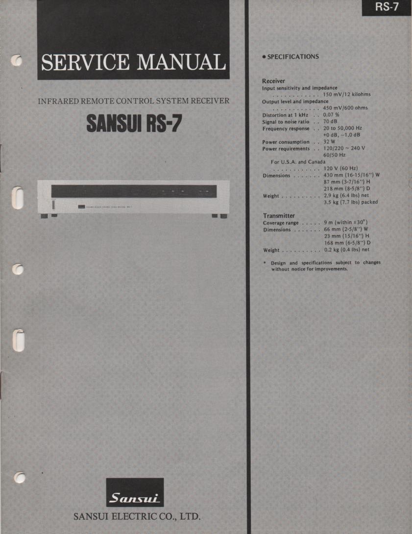 RS-7 Remote Control System Service Manual