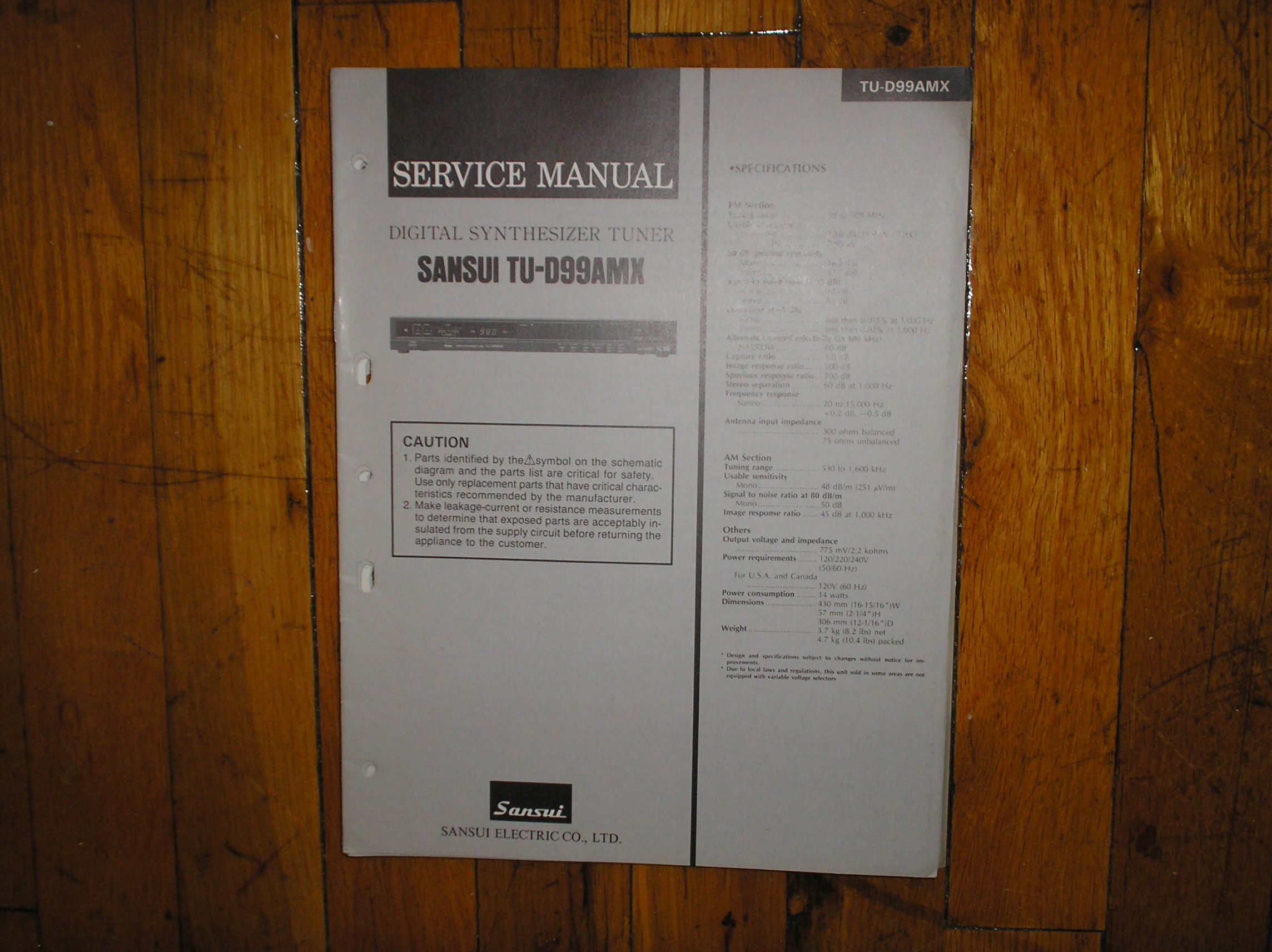 TU-D99AMX Tuner Service Manual  Sansui 