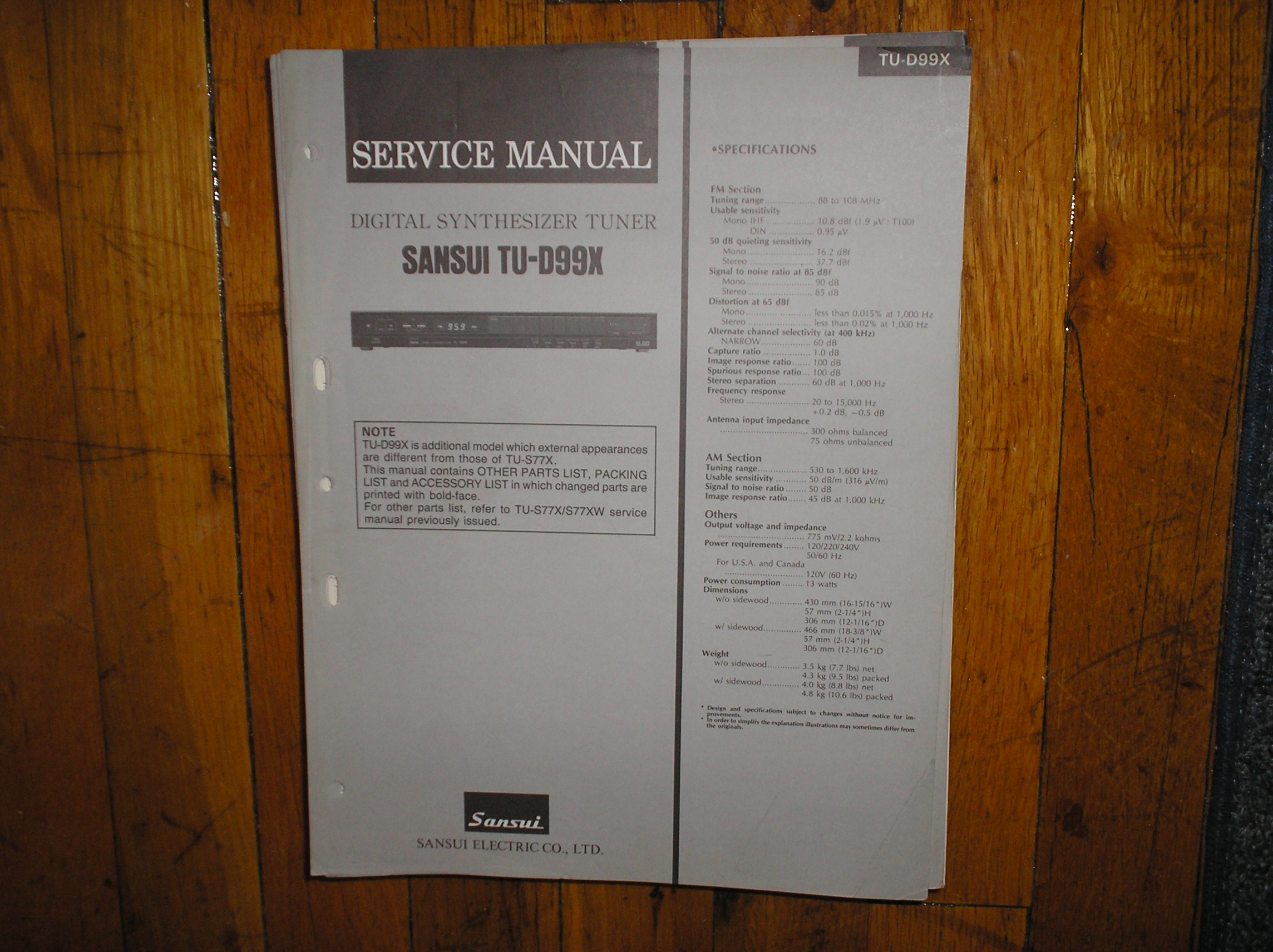 TU-D99X Tuner Service Manual