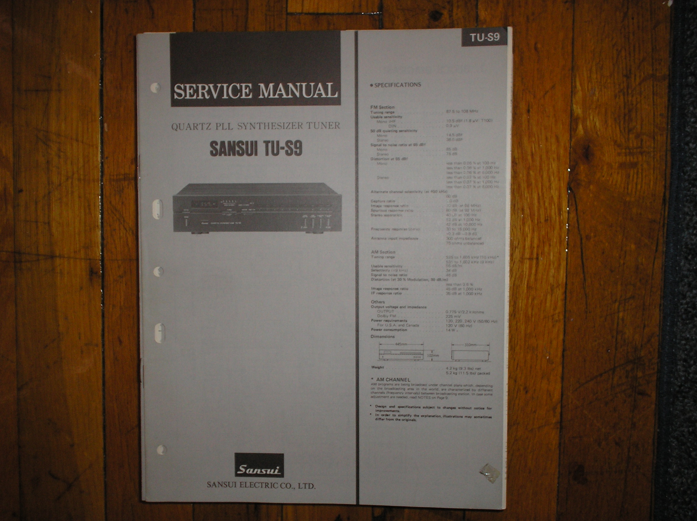 TU-S9 TU-S607 Tuner Service Manual  Sansui 