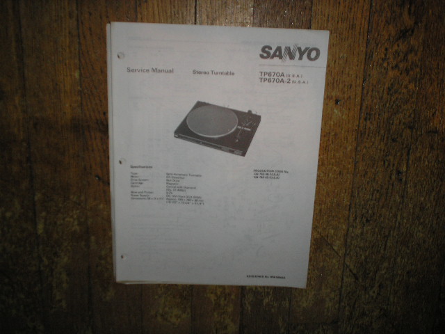 TP670A TP670A-2 Turntable Service Manual  SANYO