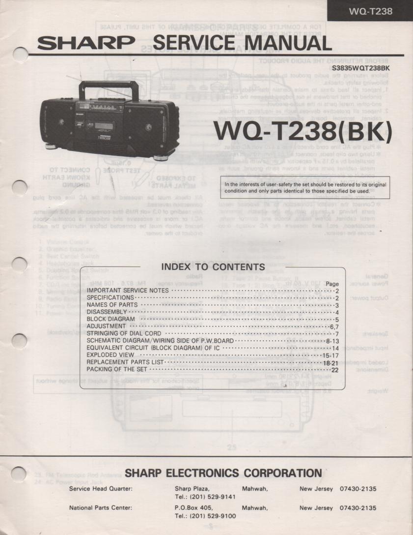 WQ-T238 Radio Service Manual