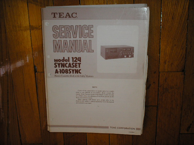 A-108 124 Cassette Deck Service Manual