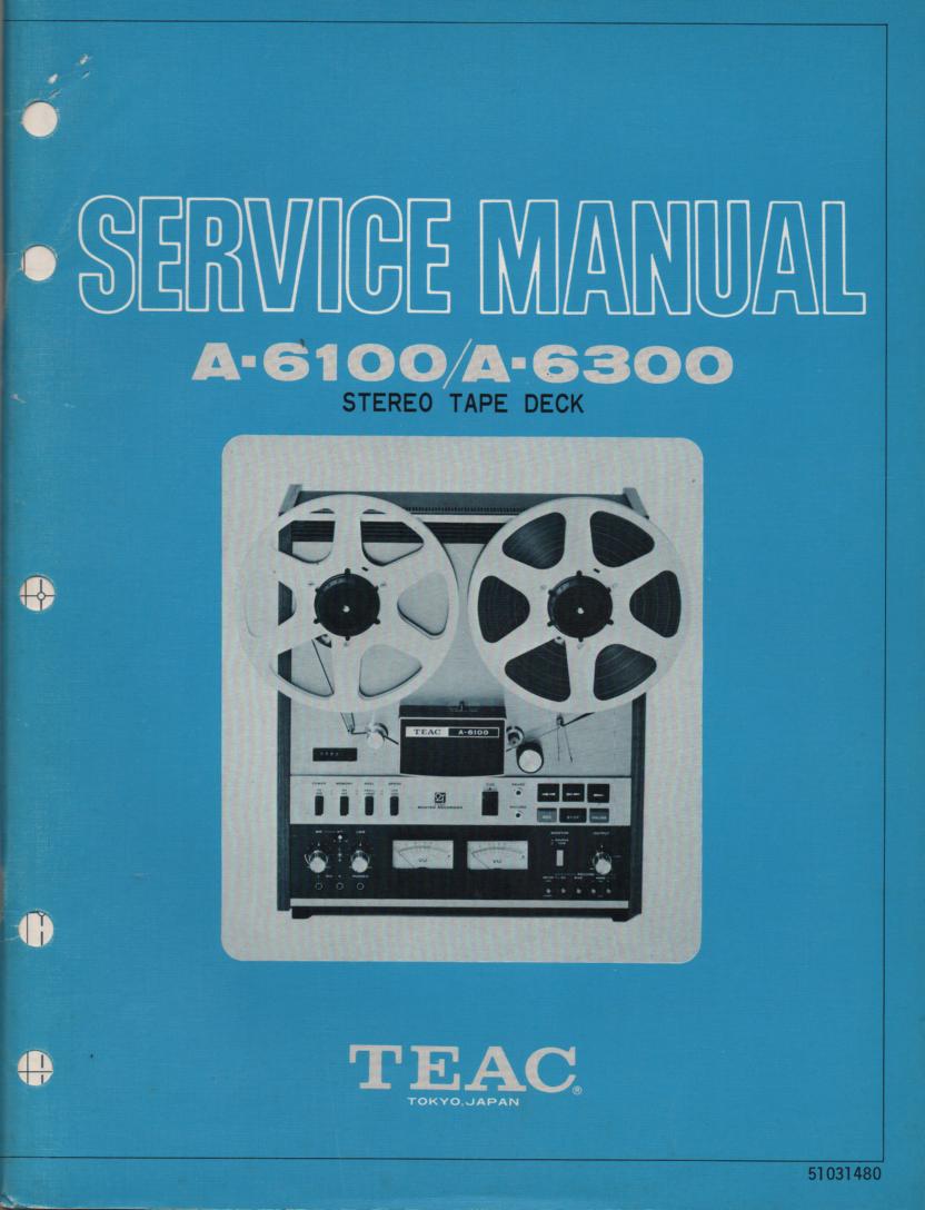 A-6300 A-6100 Reel to Reel Service Manual  TEAC