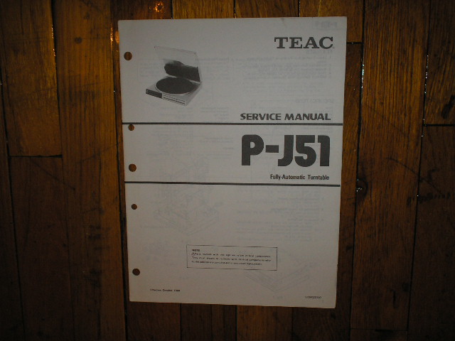 P-J51 Turntable Service Manual