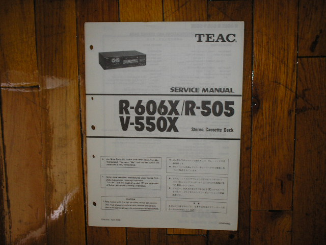 R-505 R-606X V-550X Cassette Deck Service Manual