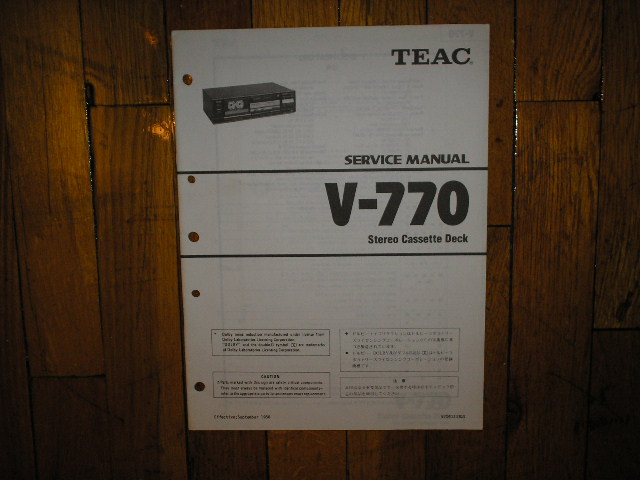 V-770 Cassette Deck Service Manual
