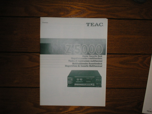 Z-5000 Master Cassette Deck Owners Manual