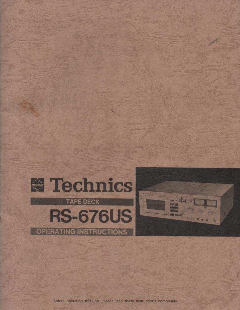 RS-676US Cassette Deck Owners Manual.  