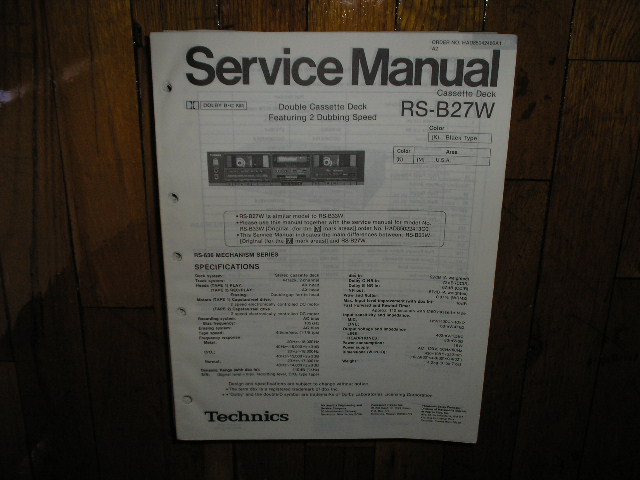 RS-B27W Cassette Deck Service Manual
