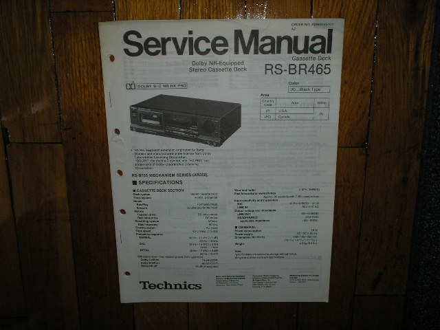 RS-BR465 Cassette Deck Service Manual