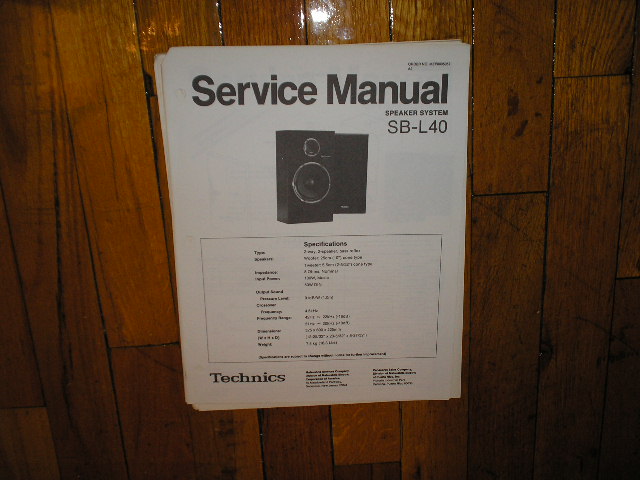 SB-L40 Speaker Service Manual