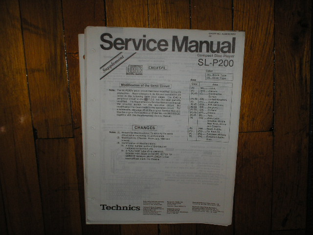 SL-P200 CD Player Service Manual 2... Adjustment Manual