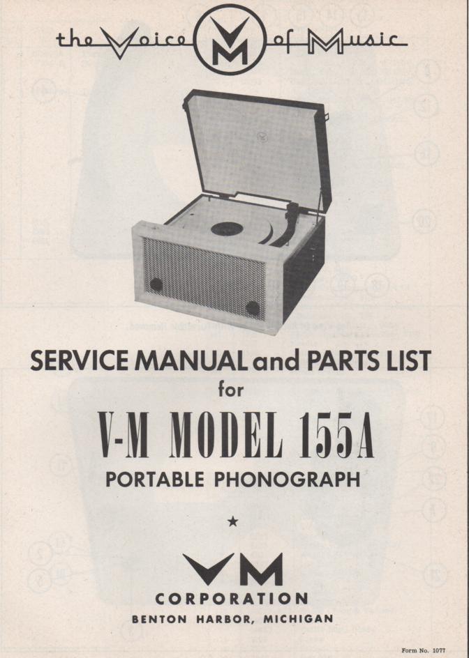 155A Portable Phonograph Service Manual