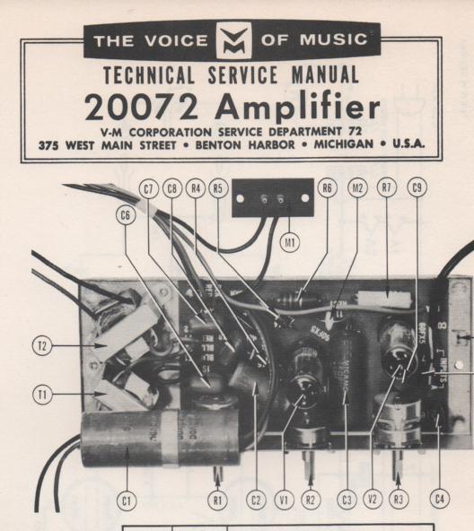 20072 Amplifier Service Manual