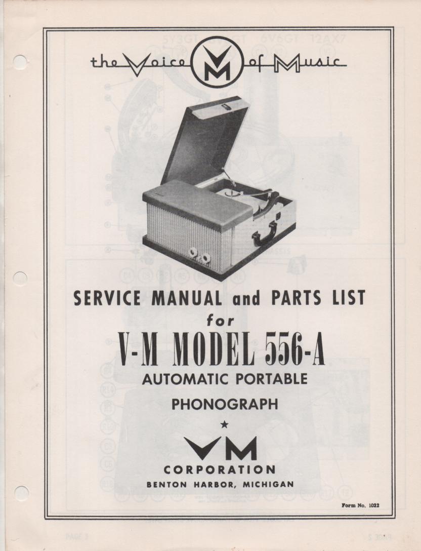 556-A Portable Phonograph Service Manual