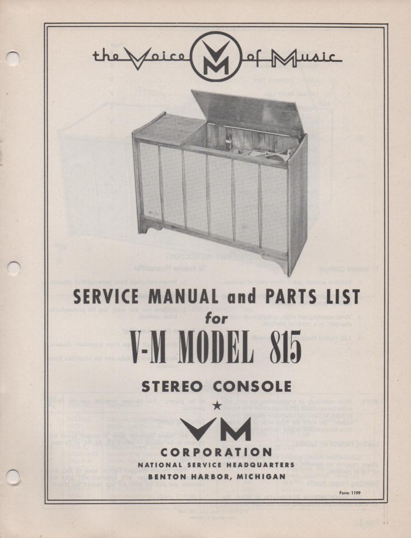 815 Console Service Manual