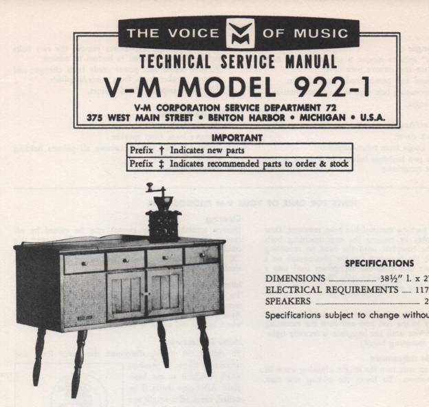922-1 Console Service Manual