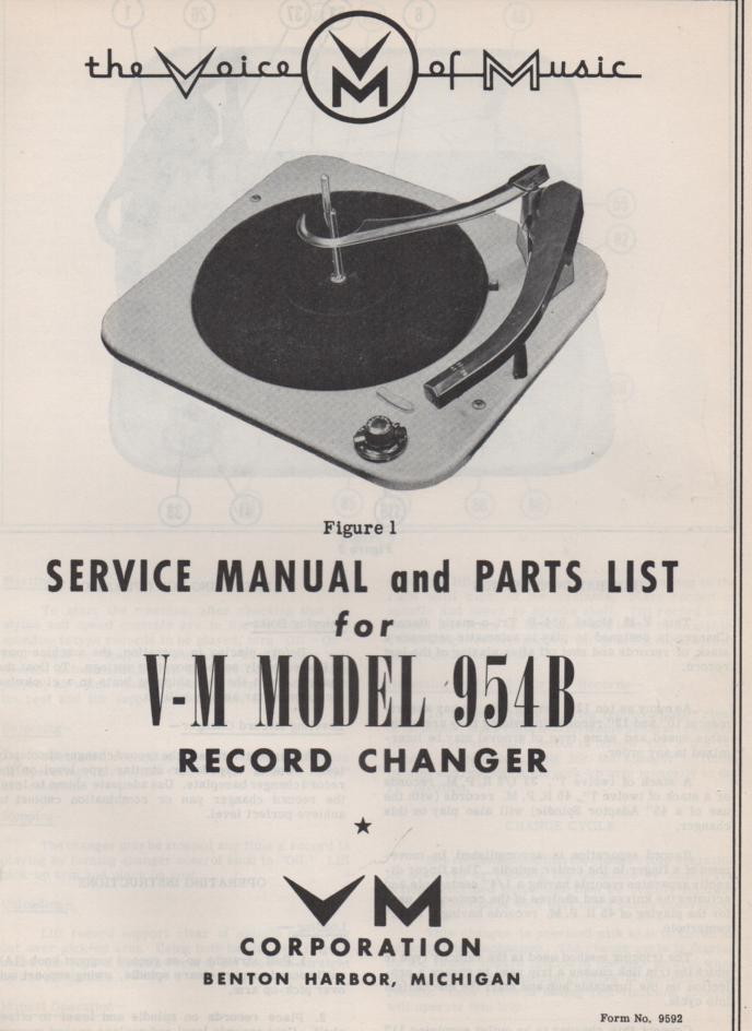 954B Record Changer Service Manual