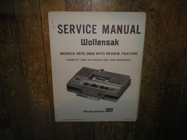 2610 2620 Cassette Tape Recorder Service Manual
