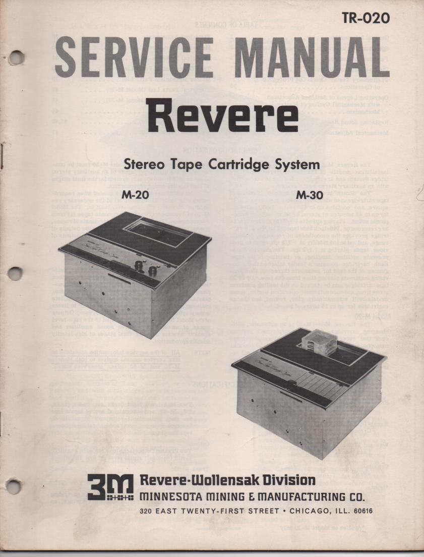 M-20 M-30 Tape Cartridge System Service Manual 