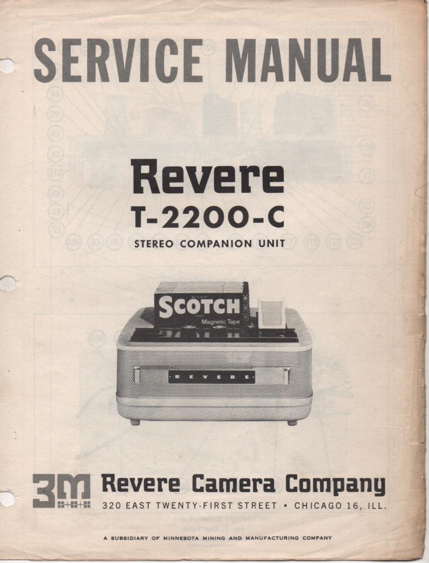 T-2200-C Reel to Reel Tape Recorder Service Manual