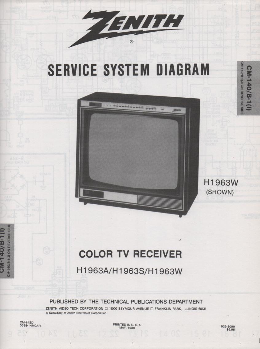 H1963S TV Schematic ..   H1963A Manual
