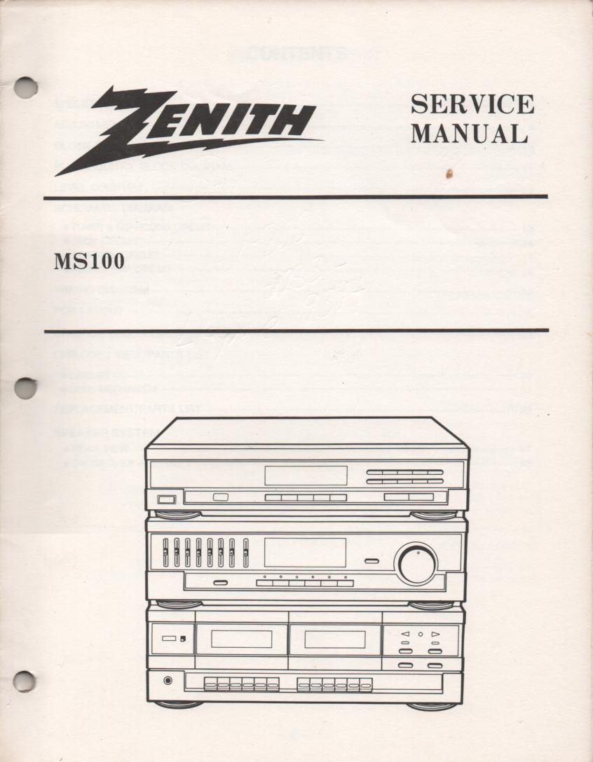 MS-100 Stereo System Service Manual