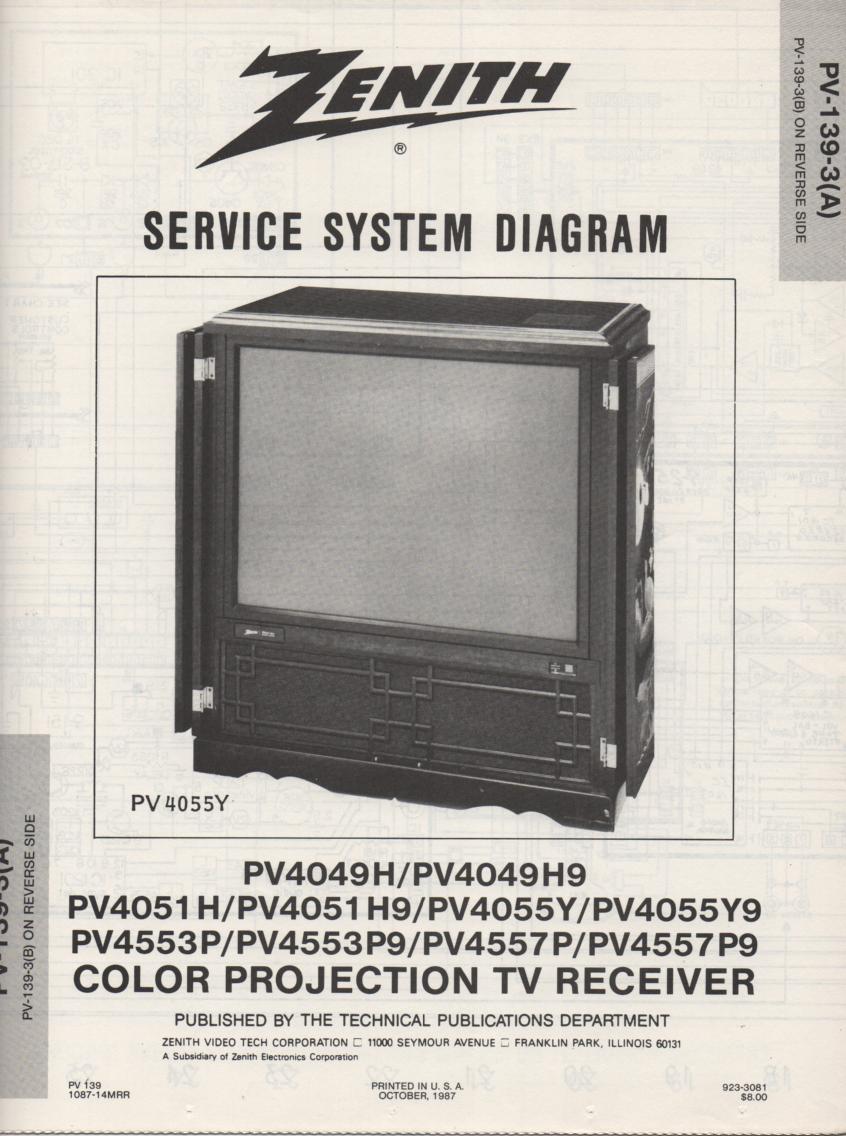 PV4055Y TV Schematic .. PV4049H Manual