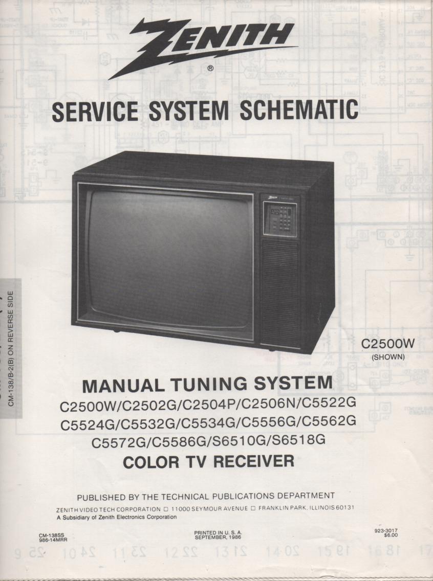 S6518G TV Schematic ..  C2500W Manual
