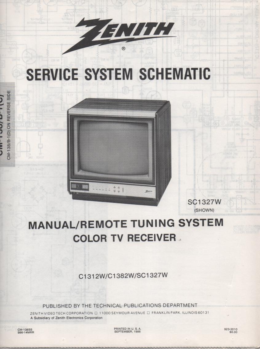 SC1327W TV Schematic ..  S1312W Manual